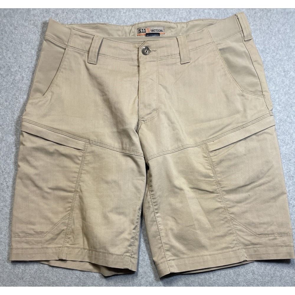 Tactical 5.11 Men's Khaki Cargo Shorts Size 36 Flex Tac Sportsman Utility Work